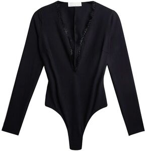 Fleur du Mal Black Long Sleeve Bodysuit